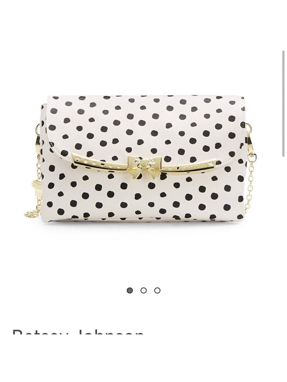 Betsey Johnson Serenity Polka-Dot faux leather Shoulder bag removable strap